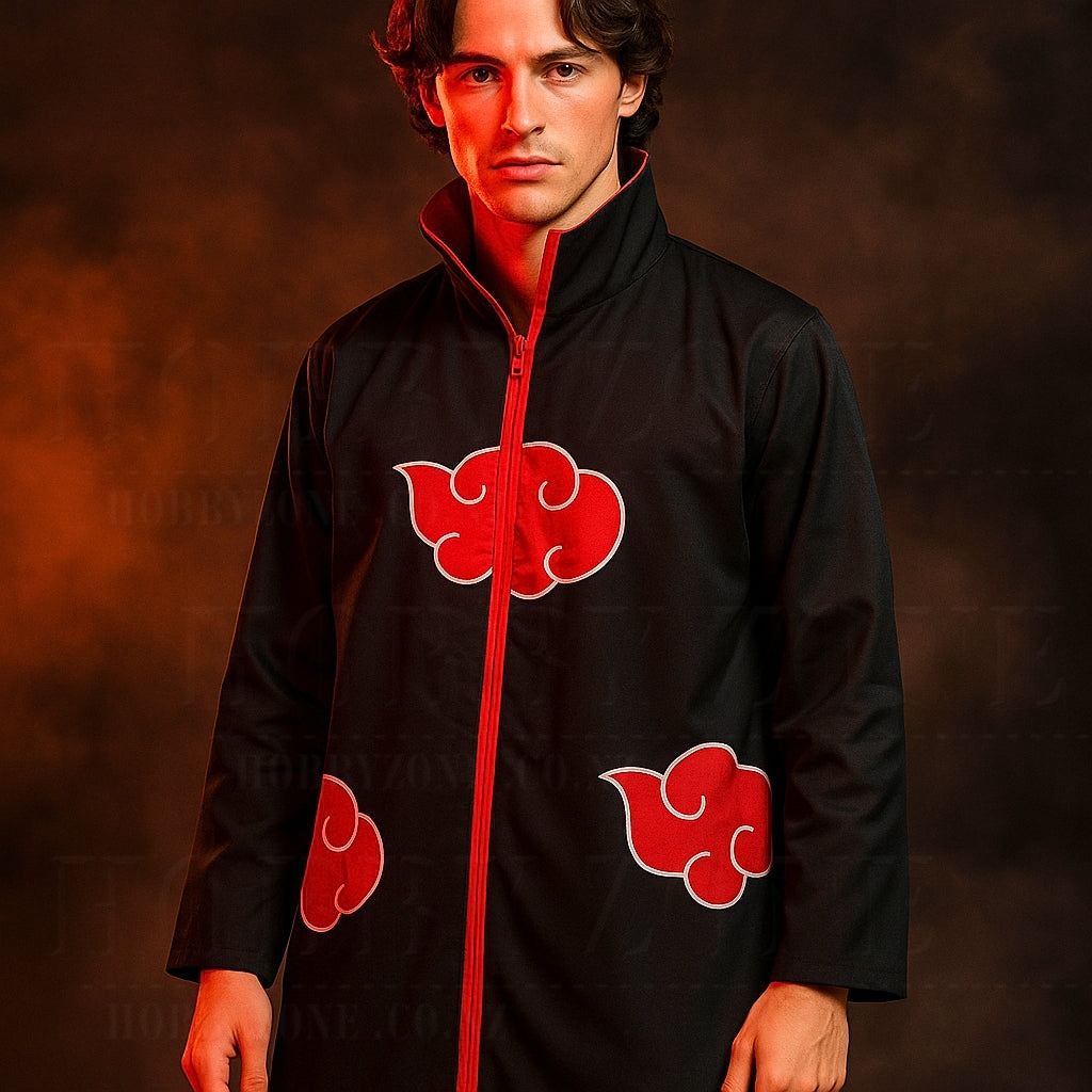 Naruto – Akatsuki Clan Cloak – Smooth Red Clouds Cosplay Costume