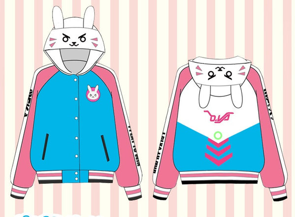 Overwatch D.VA Premium Pink Costume - Button-Up Hoodie