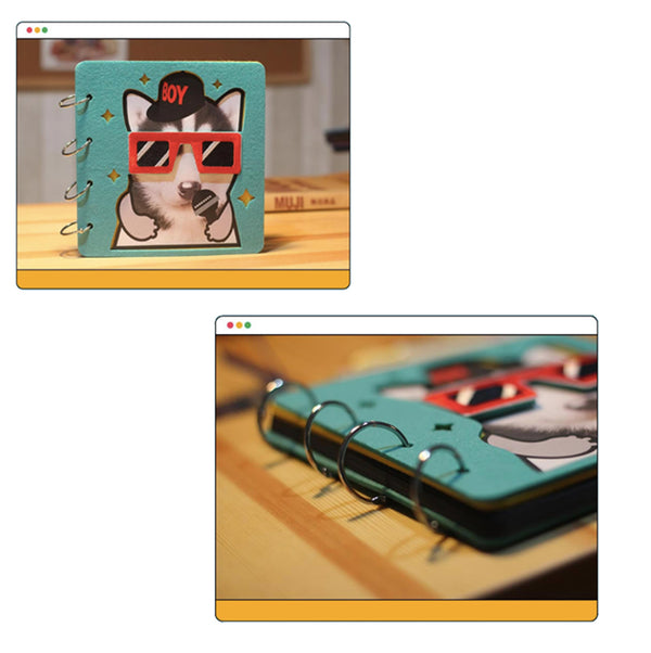 Hand Crafted Cat and Dog Soft Cover Photo Album Scrapbook