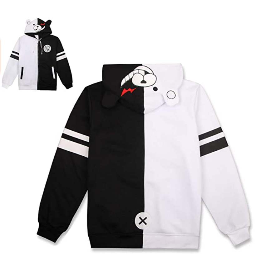 Black White Bear Anime Danganronpa Monokuma Jacket Hoodie