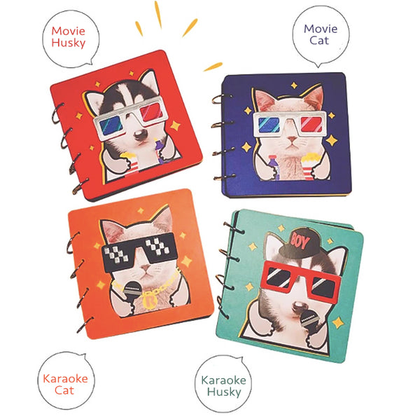 Hand Crafted Cat and Dog Soft Cover Photo Album Scrapbook