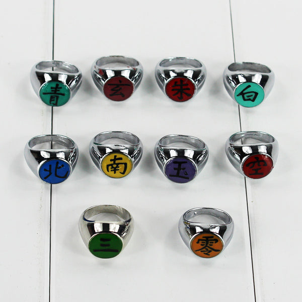 Naruto Akatsuki Members Cosplay Colourful Rings Set