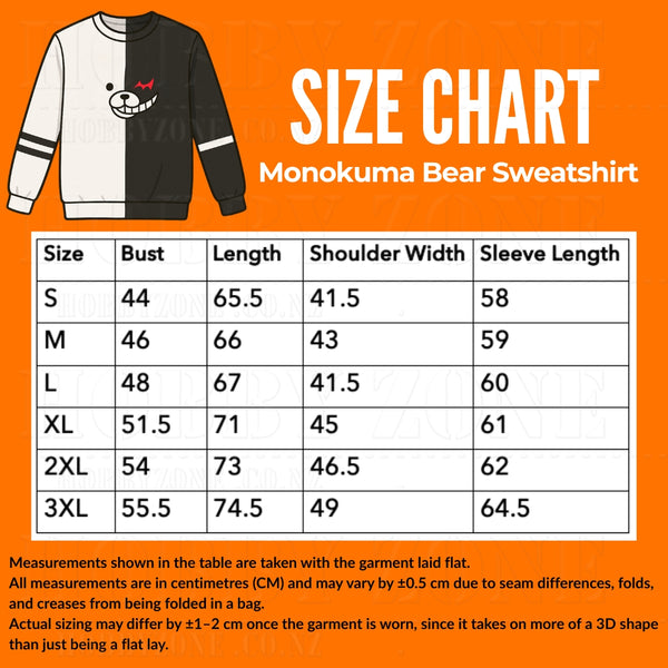 Danganronpa – Monokuma Bear Half-White Half-Black Cosplay Sweatshirt