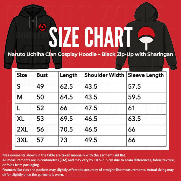 Naruto Uchiha Clan Cosplay Hoodie – Black Zip-Up with Sharingan
