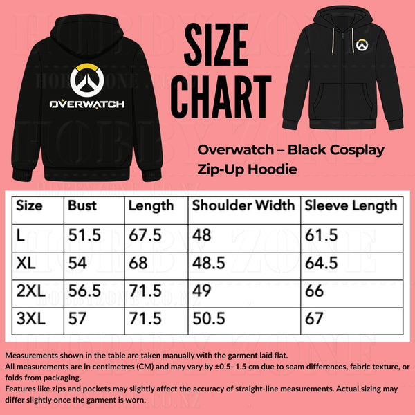 Overwatch – Black Cosplay Zip-Up Hoodie