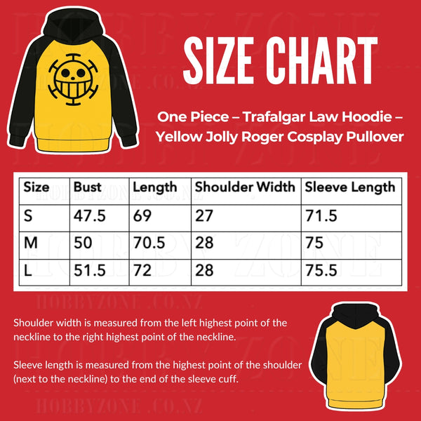 One Piece – Trafalgar Law Hoodie – Yellow Jolly Roger Cosplay Pullover