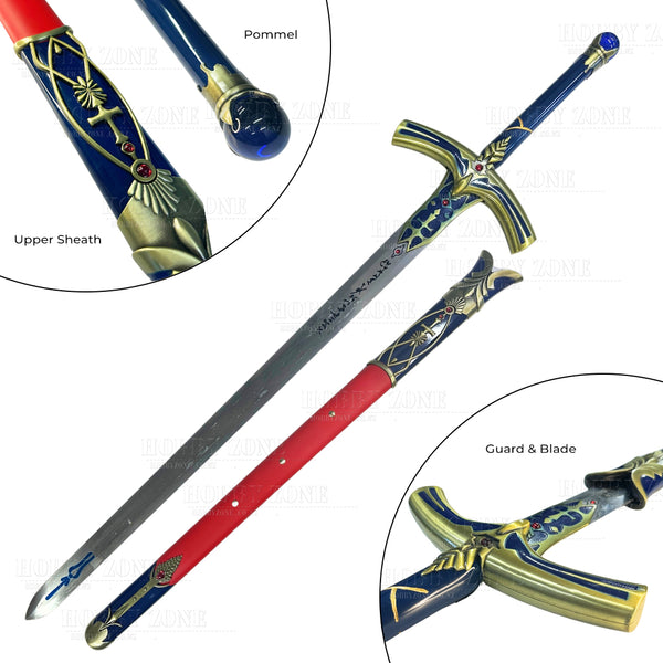 Fate Stay Night - Saber’s Caliburn Sword – The Sword in the Stone Red & Blue Excalibur