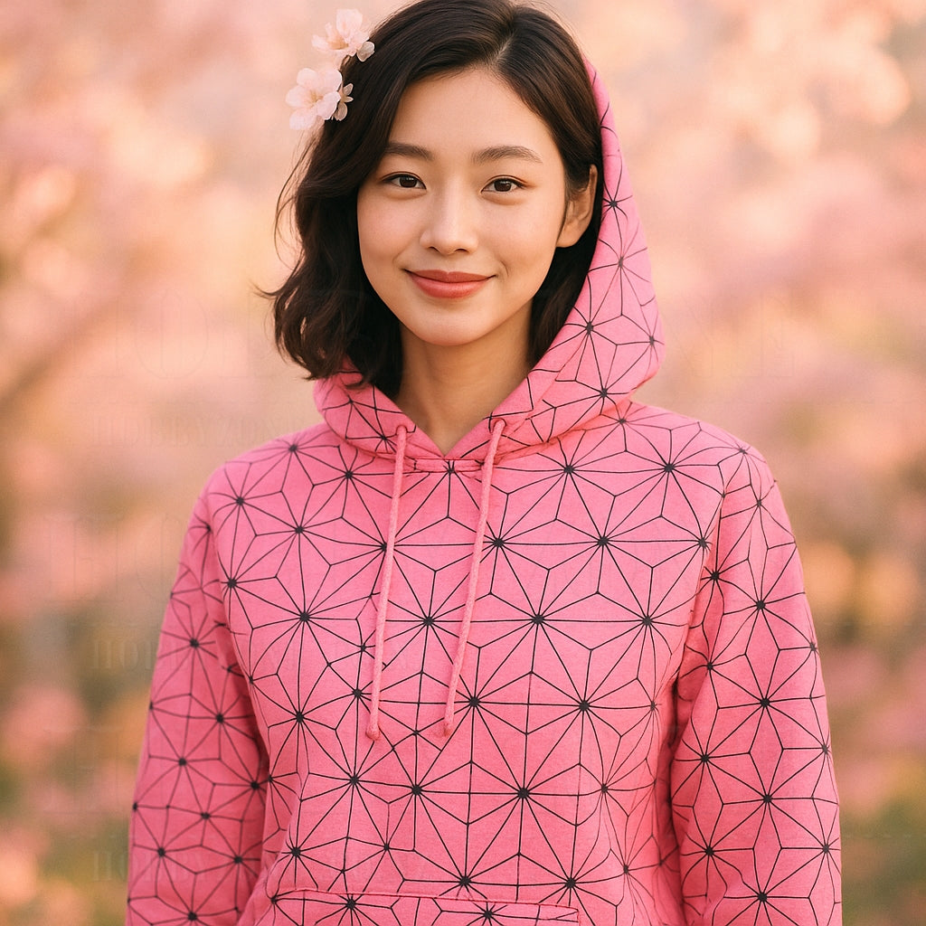 Demon Slayer - Nezuko Kamado Kimono Cosplay - Fleece Hoodie