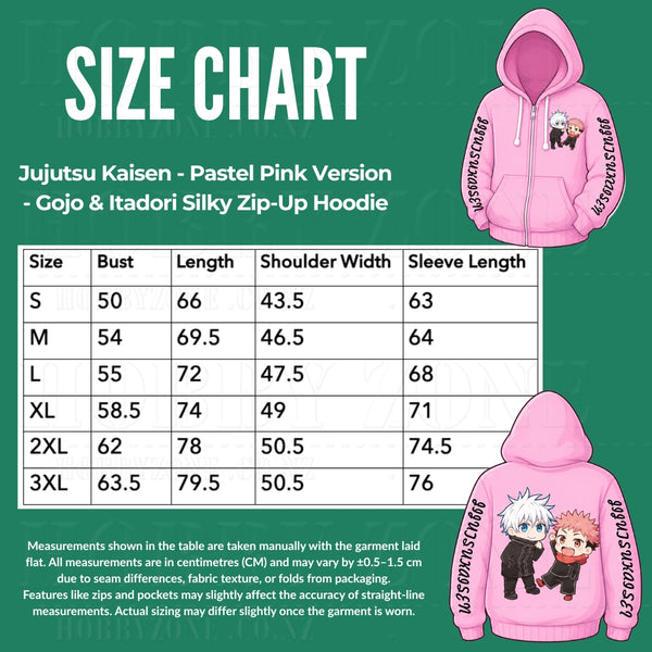 Jujutsu Kaisen - Pastel Pink Version - Gojo & Itadori Silky Zip-Up Hoodie