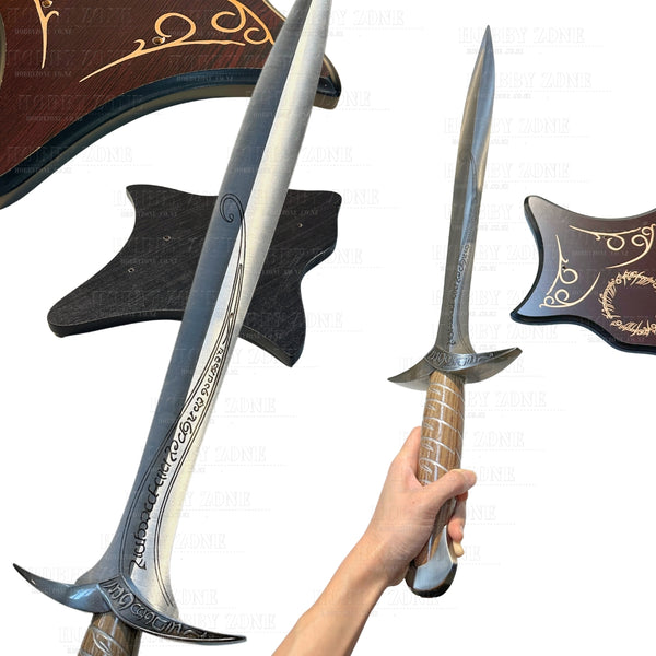 LOTR Sting Sword of Frodo with Wooden Backboard