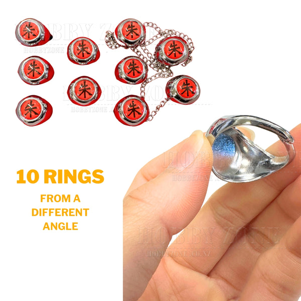 Naruto Akatsuki Cosplay Red Rings Box Set