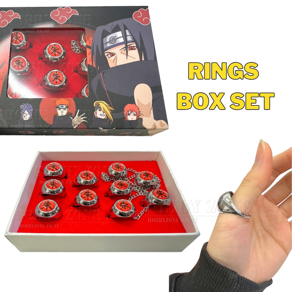 Naruto Akatsuki Cosplay Red Rings Box Set