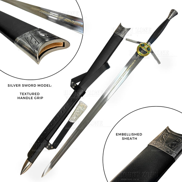 TV Series - Geralt's Silver Sword from The Witcher - Diamond Knurling Grip