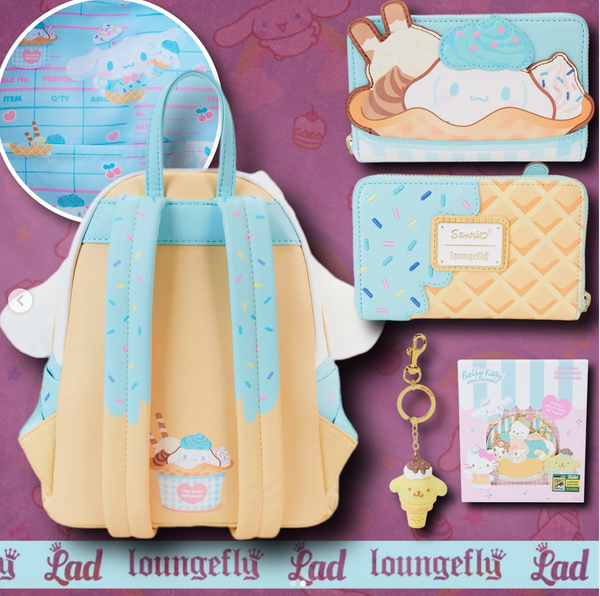 Loungefly SDCC 2024 Sanrio Cinnamoroll Ice Cream Scented Plush Mini Backpack