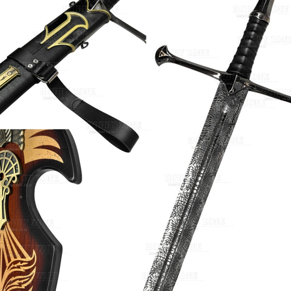 LOTR Aragorn Anduril Sword with Scabbard & Wall Plaque