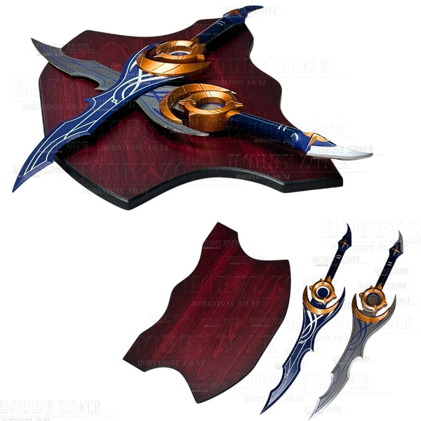 Solo Leveling - Moonshadow Twin Daggers with Backboard