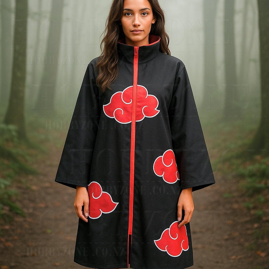 Naruto – Akatsuki Cloak – Twill Weave Red Cloud Cosplay Coat