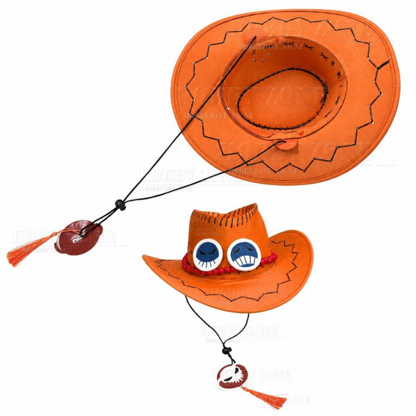 One Piece - Portgas D. Ace Cosplay Hat - Orange Cowboy Hat
