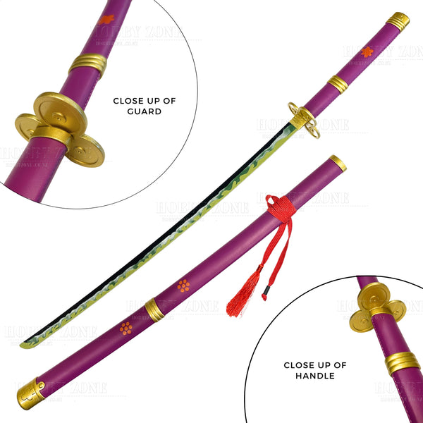 One Piece Enma Sword with Magenta Sheath and Red Ribbon