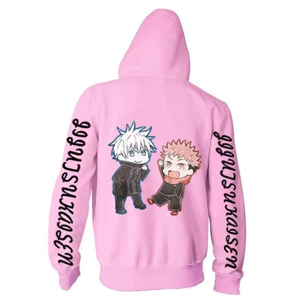Jujutsu Kaisen Yuuji & Satoru Cosplay Pink Hoodie