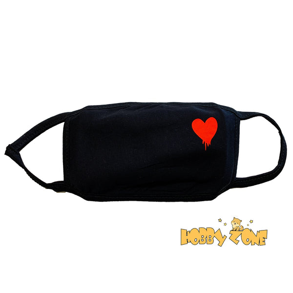 Heart on my Sleeve Black Reusable Face Mask