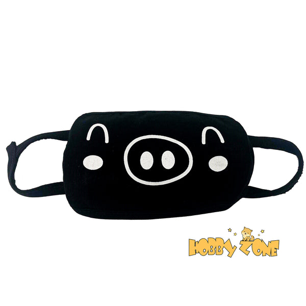 Piglet Black Reusable Face Mask