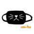 Cat Whiskers Black Reusable Face Mask