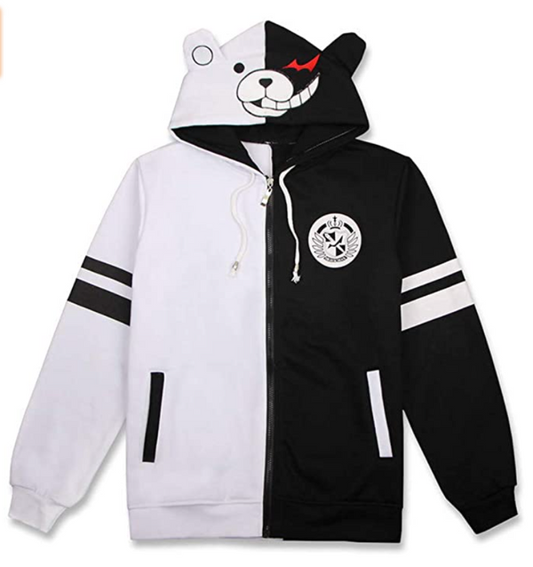 Black White Bear Anime - Danganronpa Monokuma Jacket Hoodie Cosplay Costume
